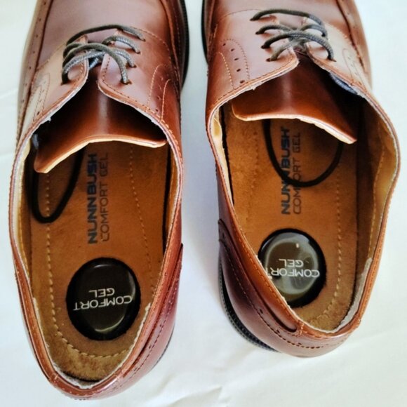 Nunn Bush Men\'s Sherwood Oxford Distressed Leather Shoes in Cognac, Sz 11M main image 11